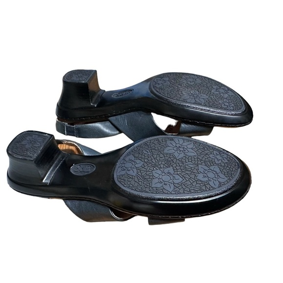 Sofft Slide Sandal Kitten Heels Women’s Size 8M Navy Leather Open Toe Slingback - Picture 12 of 13